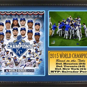 12x18 Marco de Estadísticas De Fotos - Campeones Mundiales de los Reales de Kansas City 2015