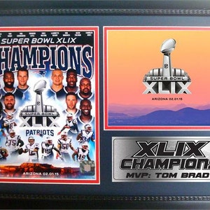 12x18 Photo Stat Frame - Super Bowl XLIX Champions New England Patriots
