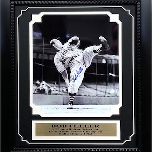 Bob Feller &quot;Leg Up&quot; 11x14 Autographed Frame