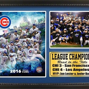 12x18 Photo Stat Frame - Chicago Cubs 2016 NL Champions
