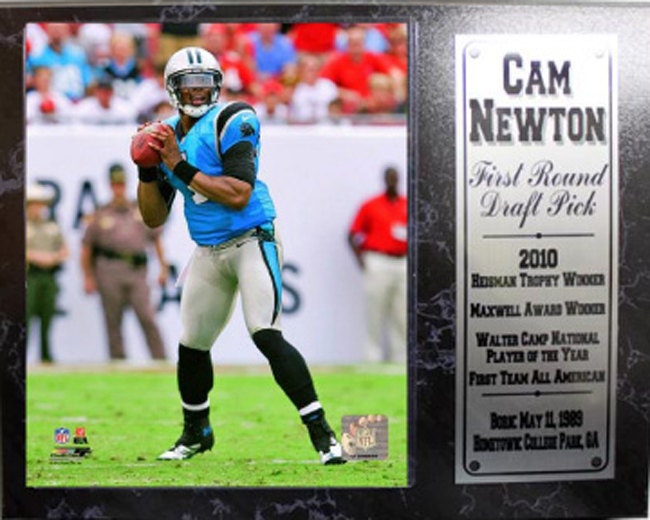 12X15 Stat Placa - Cam Newton Carolina Panthers