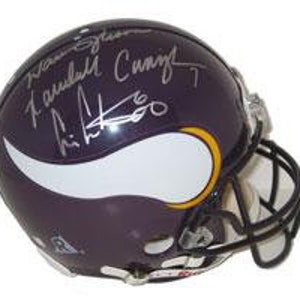 Cris Carter, Randall Cunningham & Warren Moon Autografiado Minnesota Vikings Pro Line Helmet por Riddell