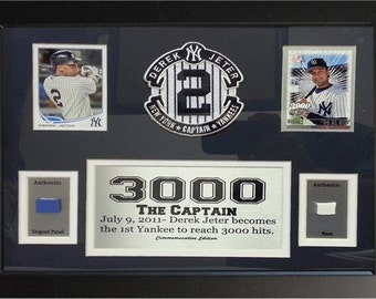 11 x 14 Spiel gebraucht Frame 3000 Hits - Derek Jeter New York Yankees