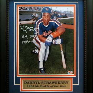 11x14 Autographed Frame - Darryl Strawberry New York Mets