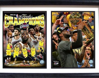 12x18 Double Frame - 2016 NBA Champions Cleveland Cavaliers