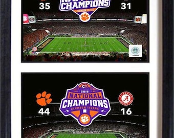Clemson 2018 National Champions 12x18 Double Frame Horizontal