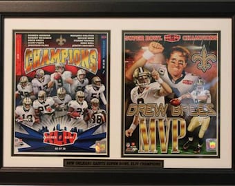 12x18 Doble Cuadro - Campeones de los Saints de Nueva Orleans