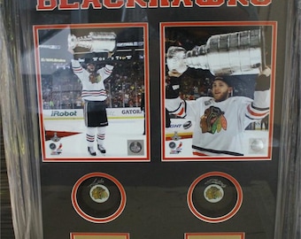Autographed Shadowbox W/Puck - Chicago Blackhawks Patrick Kane and Jonathan Toews