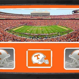 Double Mini Helmet Panoramic Shadowbox - Tennessee Volunteers