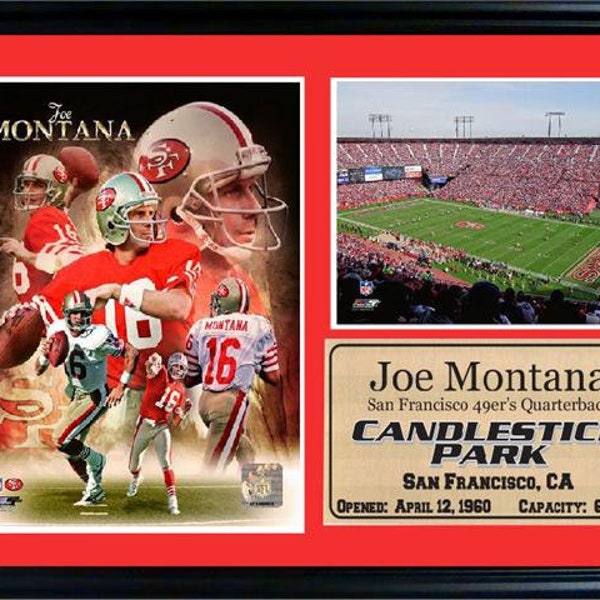 12 x 18 Bilderrahmen Stat - Joe Montana San Francisco 49ers