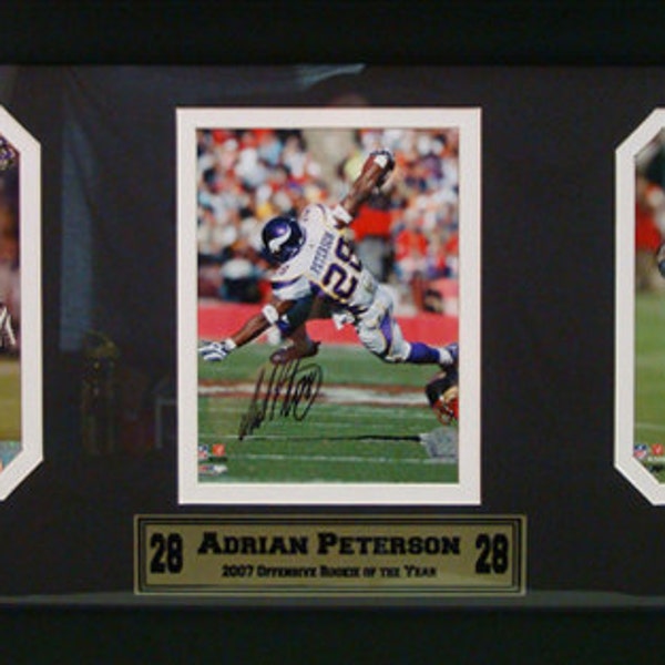 15x35 Autograph Frame - Adrian Peterson Minnesota Vikings