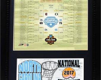 11 x 14 Deluxe Frame - Campeones de Baloncesto de la Universidad de Carolina del Norte