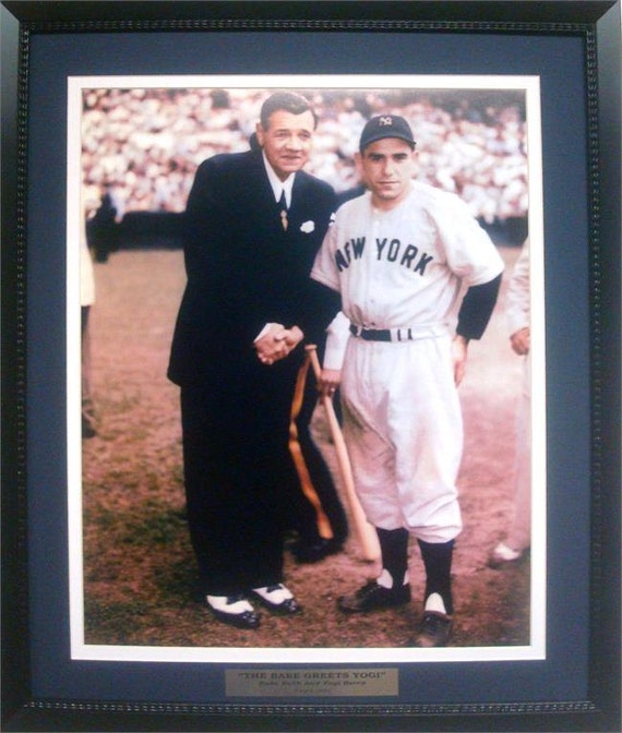 Yogi Berra Meets Babe Ruth New York Yankees 16x20 Custom Frame