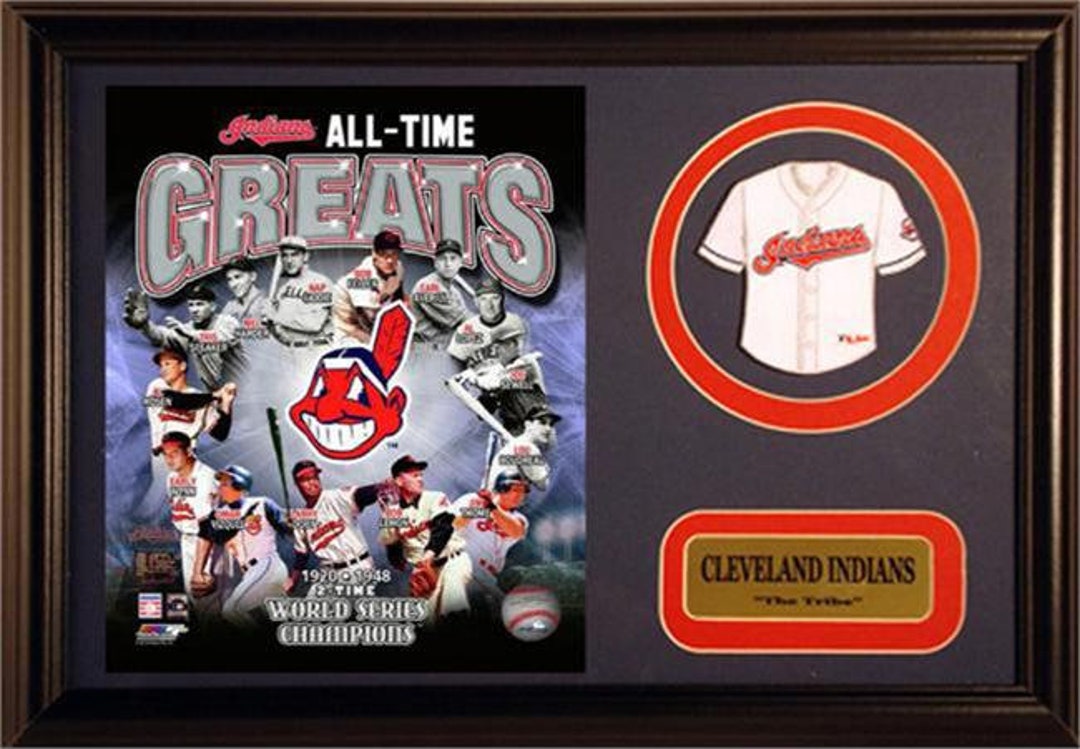 12x18 Mini Jersey Patch Frame Cleveland Indians Greats 