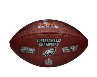 Eagles Super Bowl 59 (LIX) Champions Commemorative Leather Football