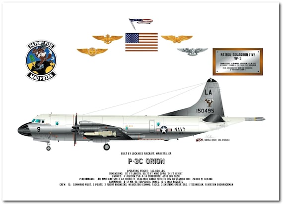 P-3C Orion VP-5 Mad Foxes Profile Art Print - Etsy