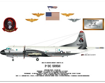P-3C Orion VP-5 Mad Foxes Profile Art Print - Etsy