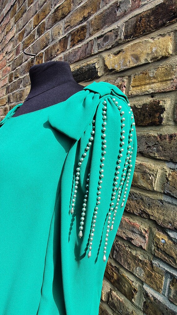 Stunning Emerald Green Drop Waist Dress