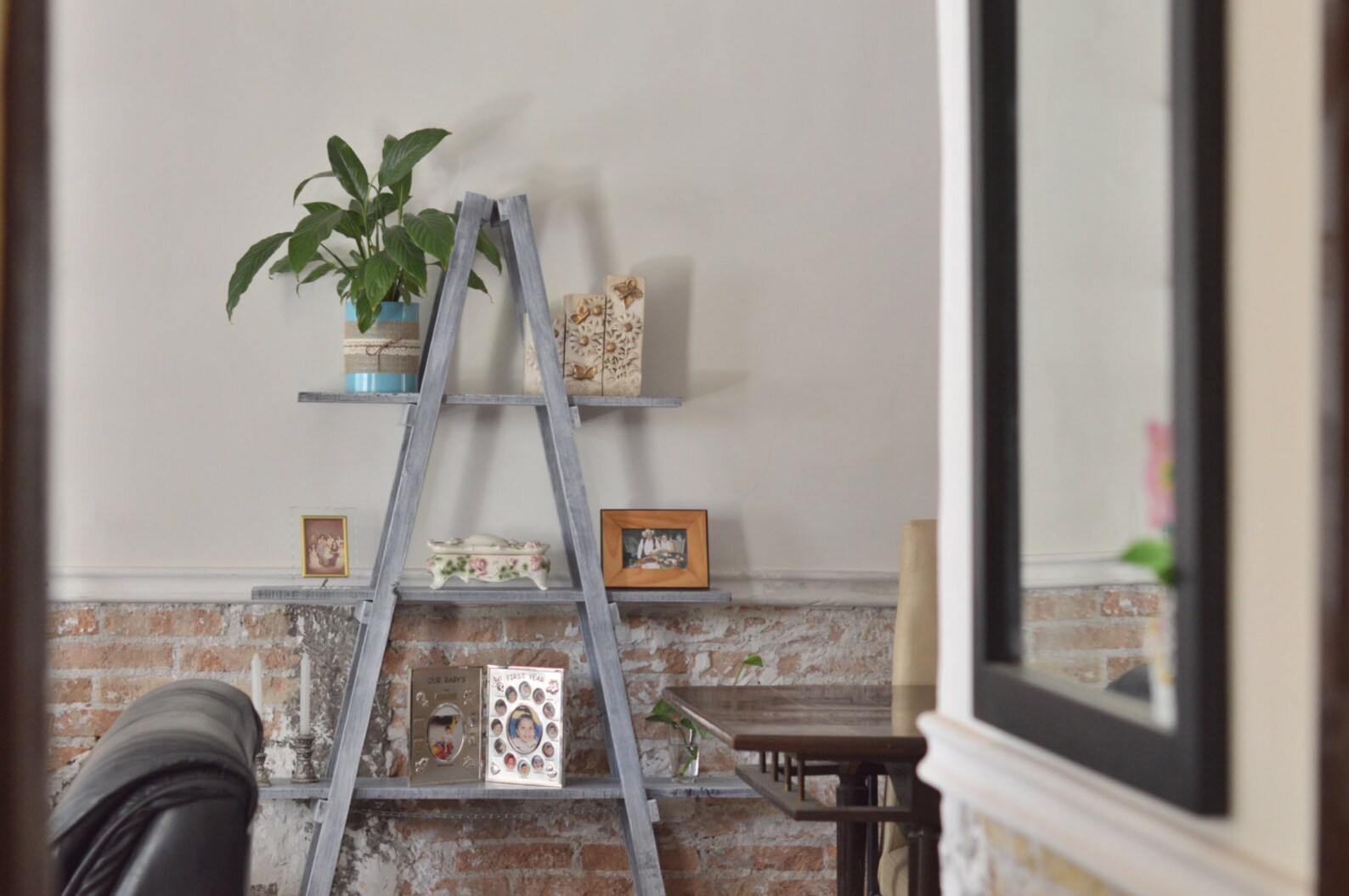 Decorative Ladder With 3 Shelves Rustic Vintage Industrial Etsy