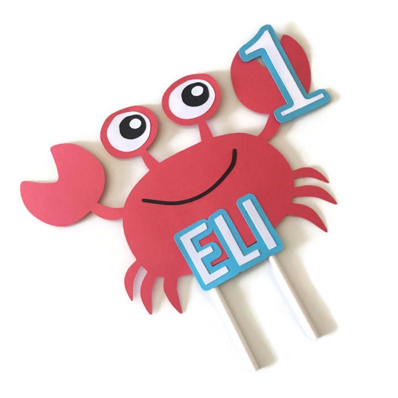 Crab Cake Topper Nautical Cake Topper Beach Theme Party Etsy