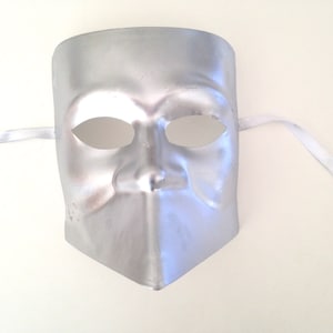 Silver Masquerade Mask &quot;Bauta&quot;  or knight mask
