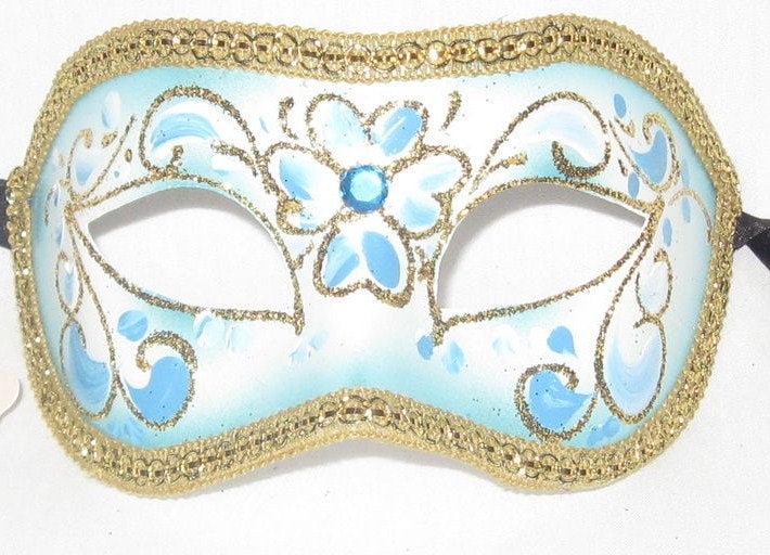 Blue Flower Masquerade Mask - Etsy