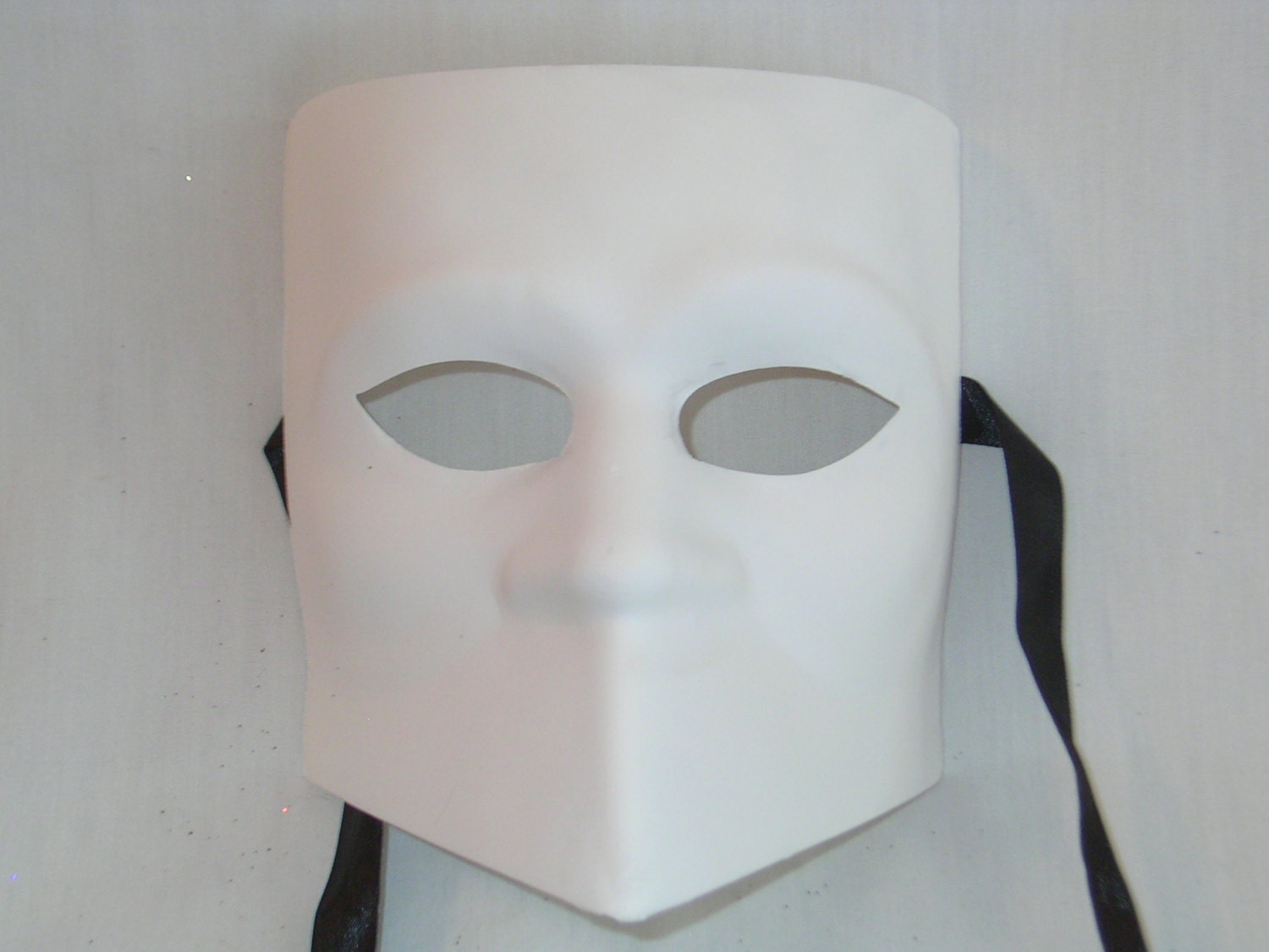 Blank White Volto Grezzo Venetian Masquerade Mask SKU 95 - VENICE BUYS