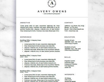 curriculum vitae template and matching business card bundle etsy