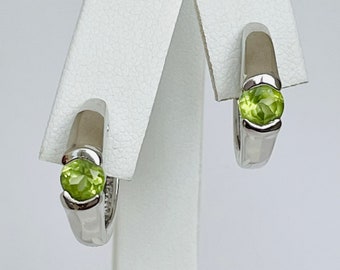 Birthstone Semi Hoop Earrings Sterling Multi Stone Earrings Tourmaline Amethyst Blue Spinel Peridot Vintage Jewelry Vintagesouthwest