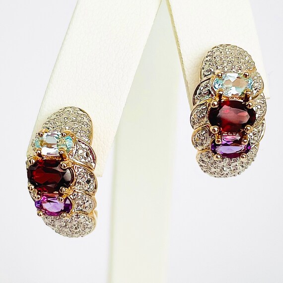Ruby Vermeil 14K Gold Over Sterling Silver Earring