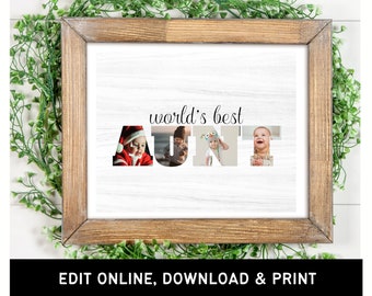 Aunt Photo Collage | Printable Gifts for Christmas | Digital Download