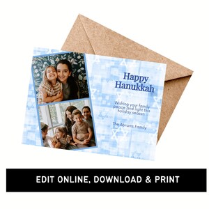 Photo Card Template | Hanukkah Cards | Digital Download