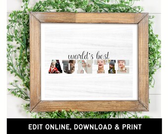Auntie Photo Collage | Printable Gifts for Christmas | Digital Download