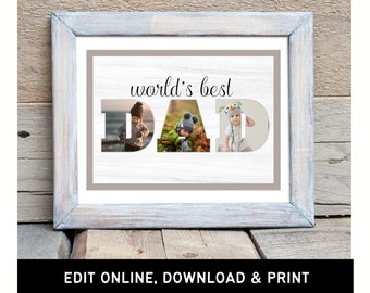 Dad Photo Collage | Editable Print | Digital Download