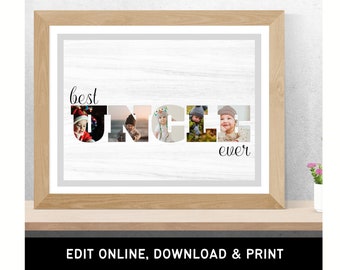 Cadeau fotocollage oom: gepersonaliseerde 5 x 7-print (digitale download)