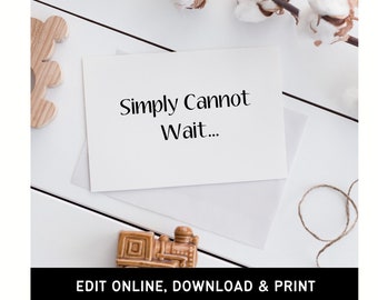 Editable Baby Announcement Card 4x6 | Digital Download