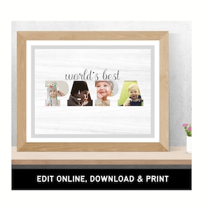 Papa Photo Collage | Editable Print | Digital Download