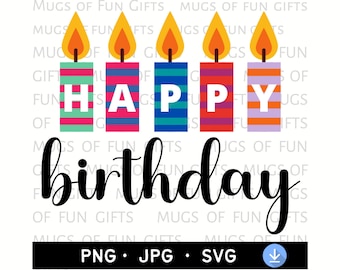 Imagen de feliz cumpleaños / Clipart de cumpleaños PNG / Descarga digital