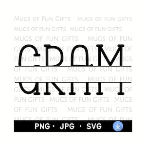 Gram-svg | Gram-gesplitste lijstmonogram | Digitale download