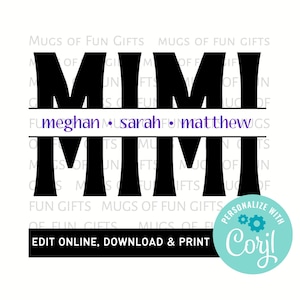 Mimi PNG | Mimi Split Frame Monogram Editable | Digital Download