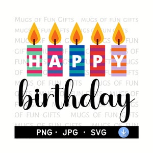 Happy Birthday SVG | Birthday Clipart PNG | Digital Download