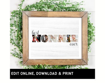 Nonnie-fotocollage | Bewerkbare afdruk | Digitale download