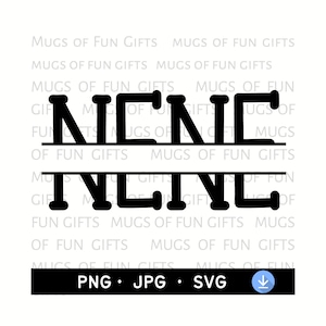 Nene monogram met gesplitste lijst | Neen, png-bestand | Digitale download