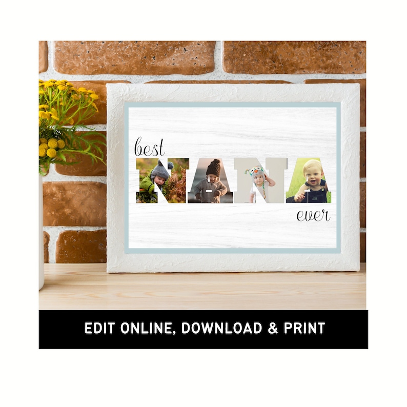 Nana Photo Collage Editable Print Digital Download Etsy