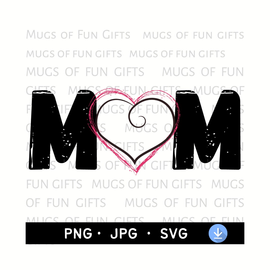 Mama Rosa & schwarz Wirbel Herz Zentrum PNG Digitaler | Etsy