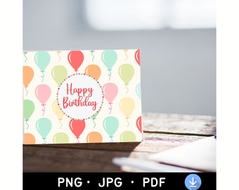 Ontwerp verjaardagskaart 7 x 5, png | Digitale download