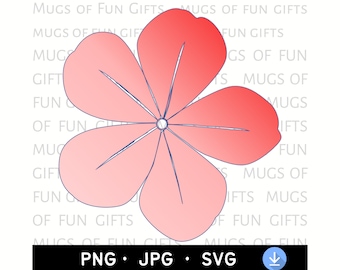 Pink Flower Clipart PNG | Digital Download