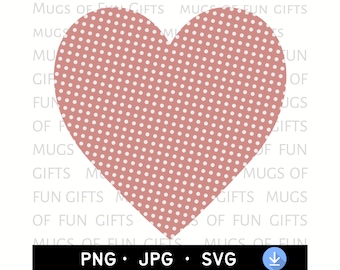 Roze hart met witte stippen, png PNGEgg | Digitale download