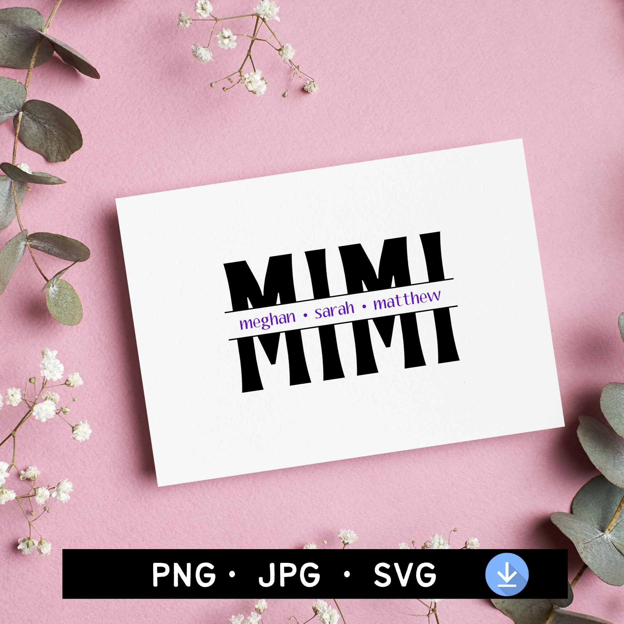 Mimi SVG | Mimi Split Frame Monogram | Digital Download - Etsy