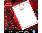 Printable Christmas Stationery | Holiday Letter Template | Digital Download